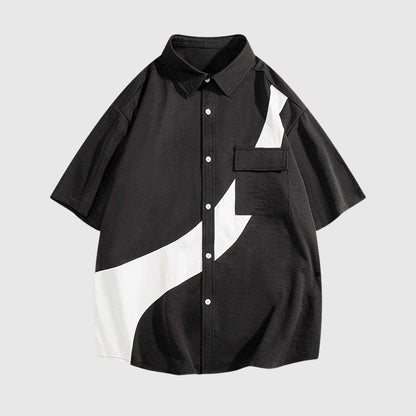 Abstract Contrast Panel Shirt