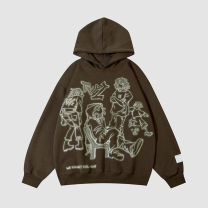 Line Person Printed Hoodies