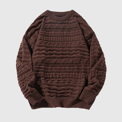 Japanese Retro Textured Knit Sweater