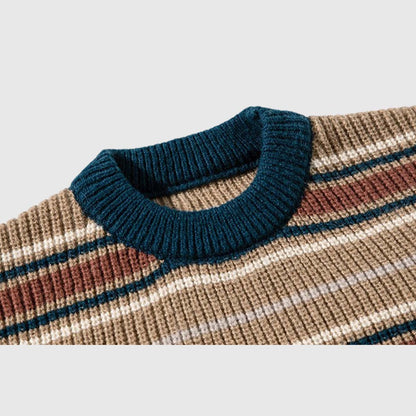 Retro Striped Knit Sweater