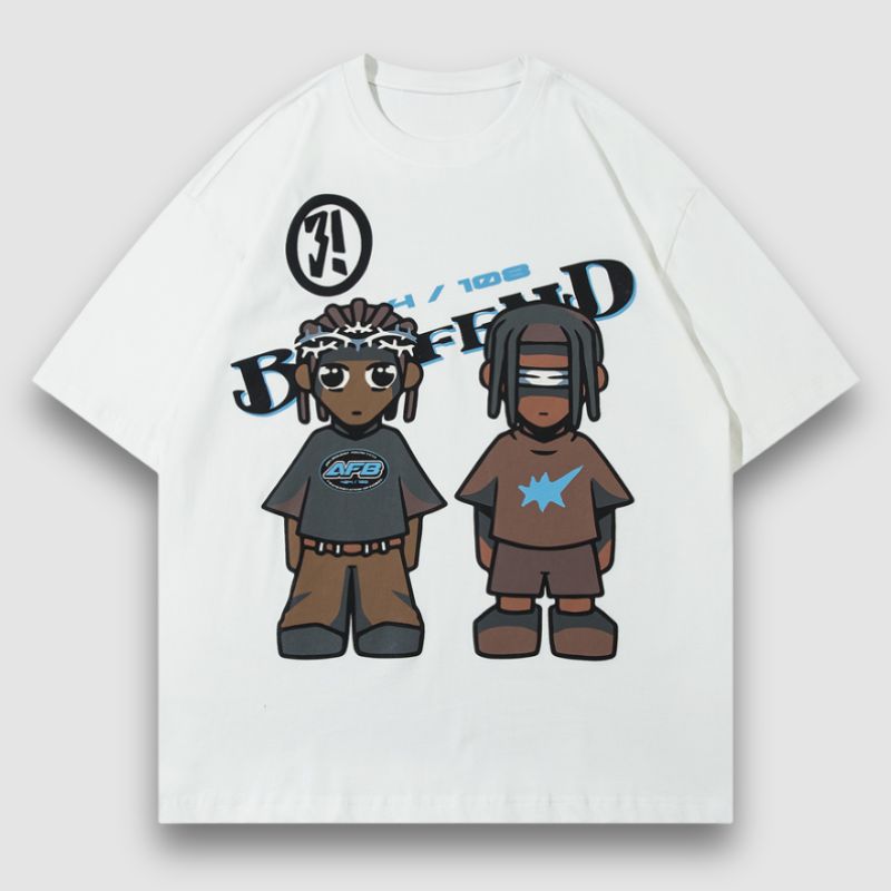 Hip Hop Cartoon Print Tee