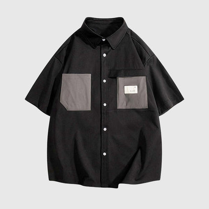 Patchwork Pocket Cotton Shirts