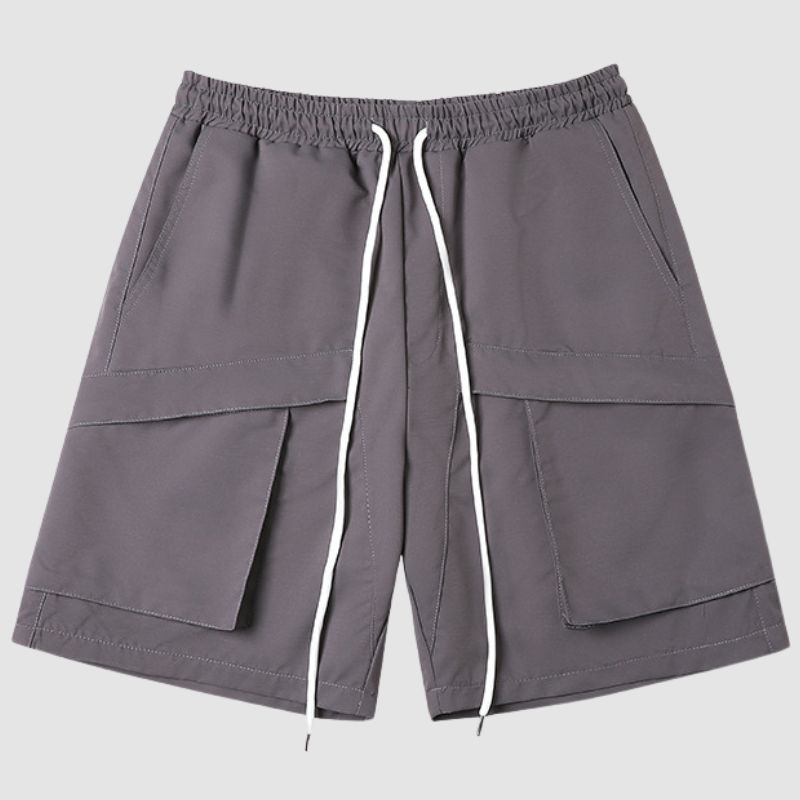 Pocket Patch Drawstring Cargo Shorts