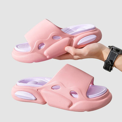 Color Contrast Platform Slippers