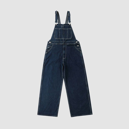 Vintage Solid Color Denim Overalls