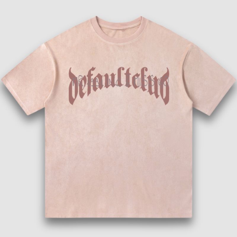 Vintage Lettered Floral Printed Suede Tee