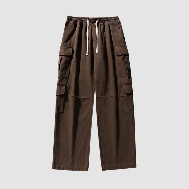 Multi Pocket Patch Solid Color Cargo Pants