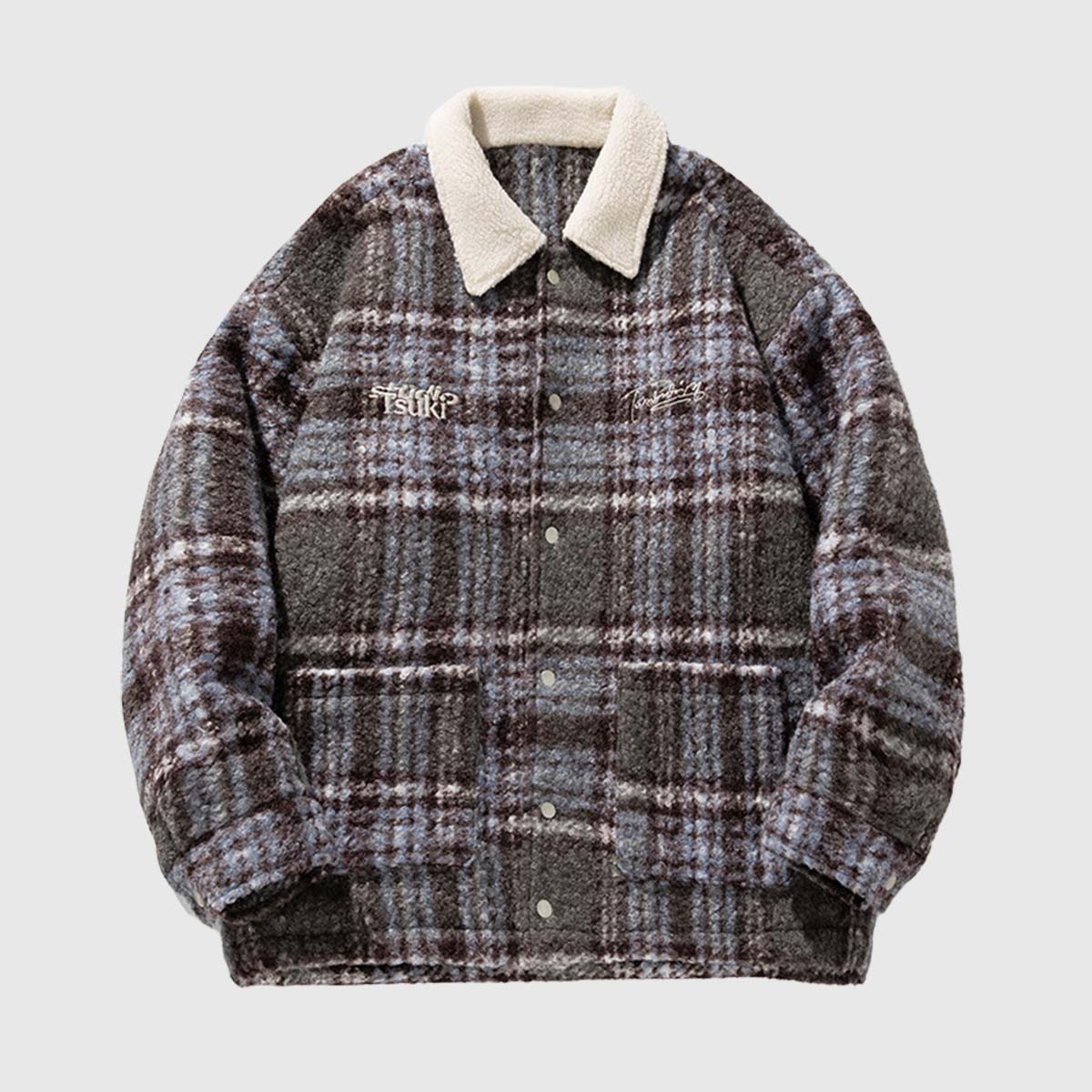 Plaid Sherpa Fleece Coats