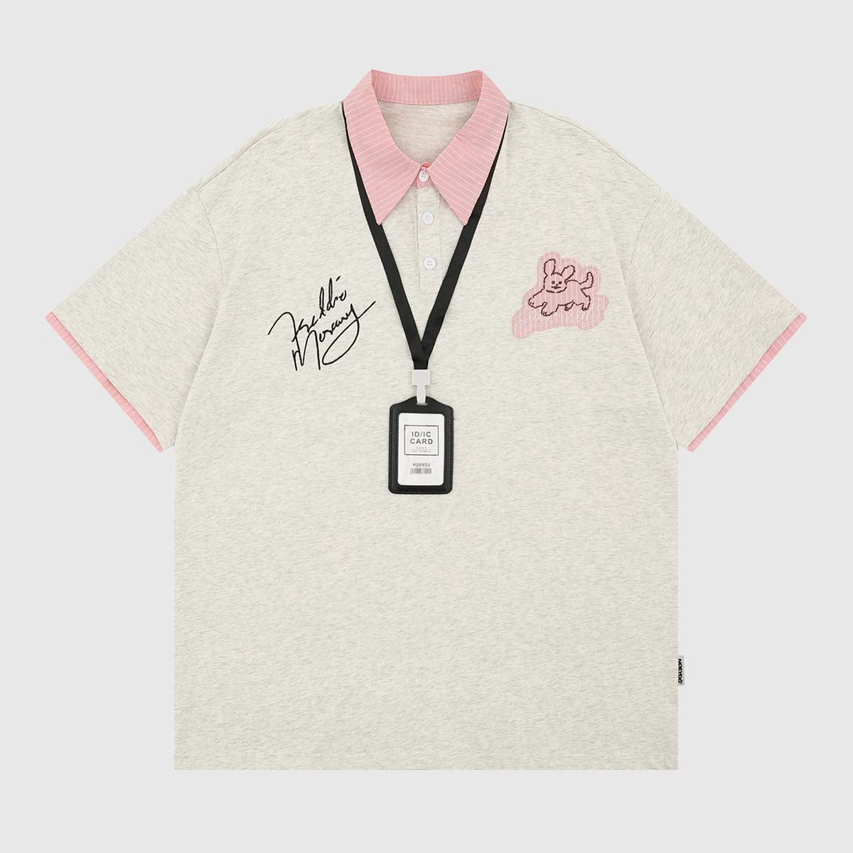 Graphic Polo Shirt with Name Tag