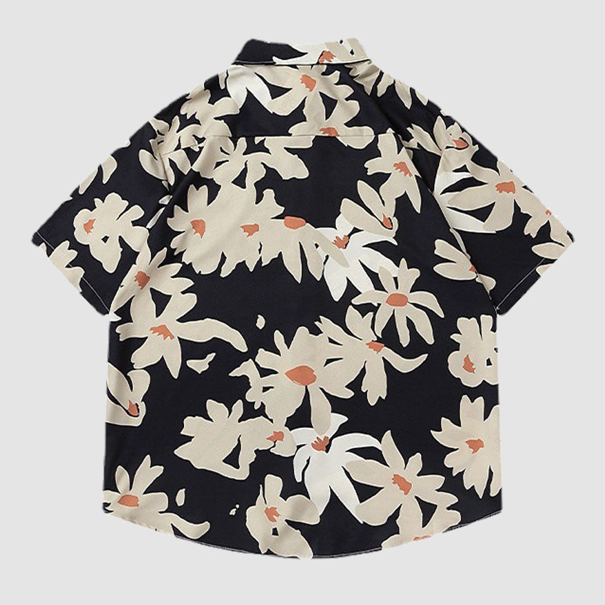 Chrysanthemums Print Summer Shirt