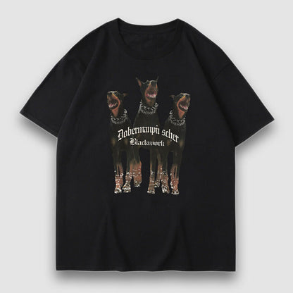 Vintage Doberman Pinscher Print Tee