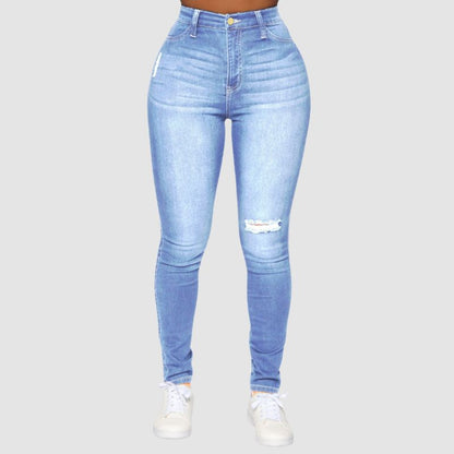 Ripped Design High Elasticity Jeans