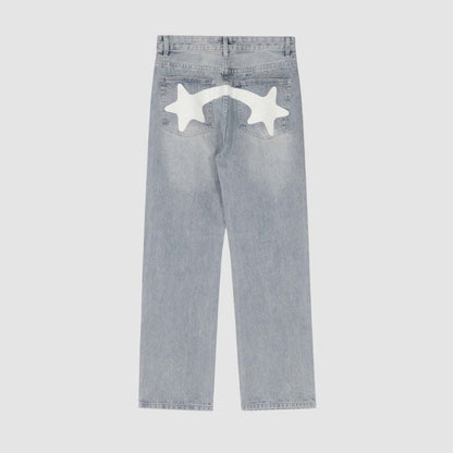 Star Pattern Printed Jeans