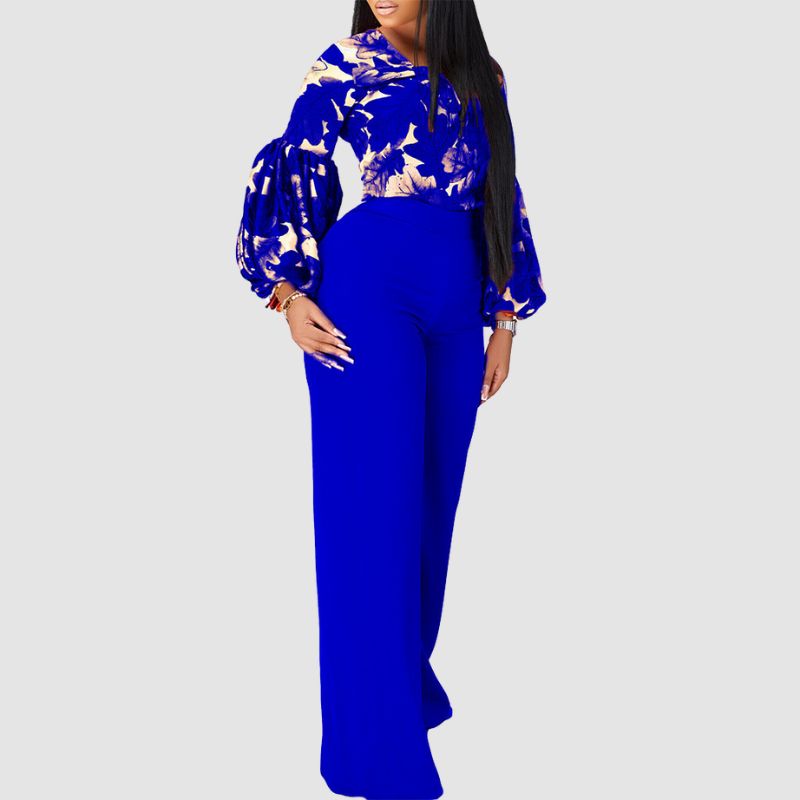 Flower Printed Wide Leg Pant Set