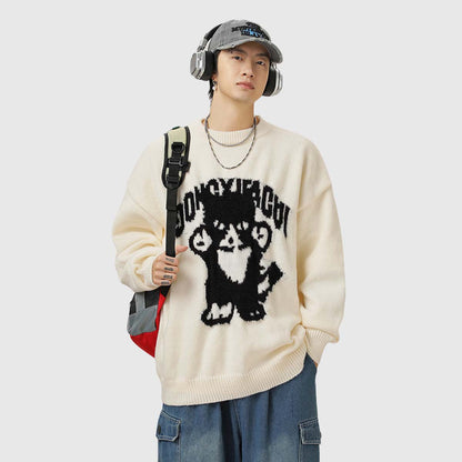 Retro Cartoon Knit Sweater