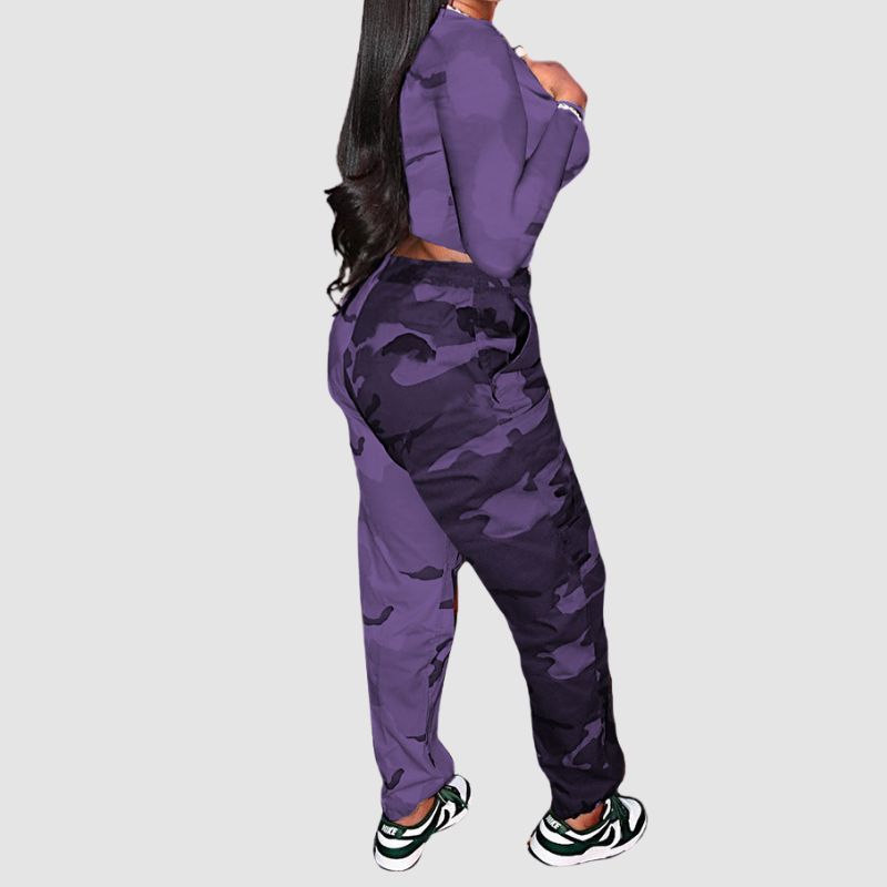 Camouflage Patchwork Design Pant Set