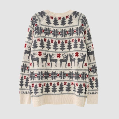 Christmas Elk Jacquard Pullover