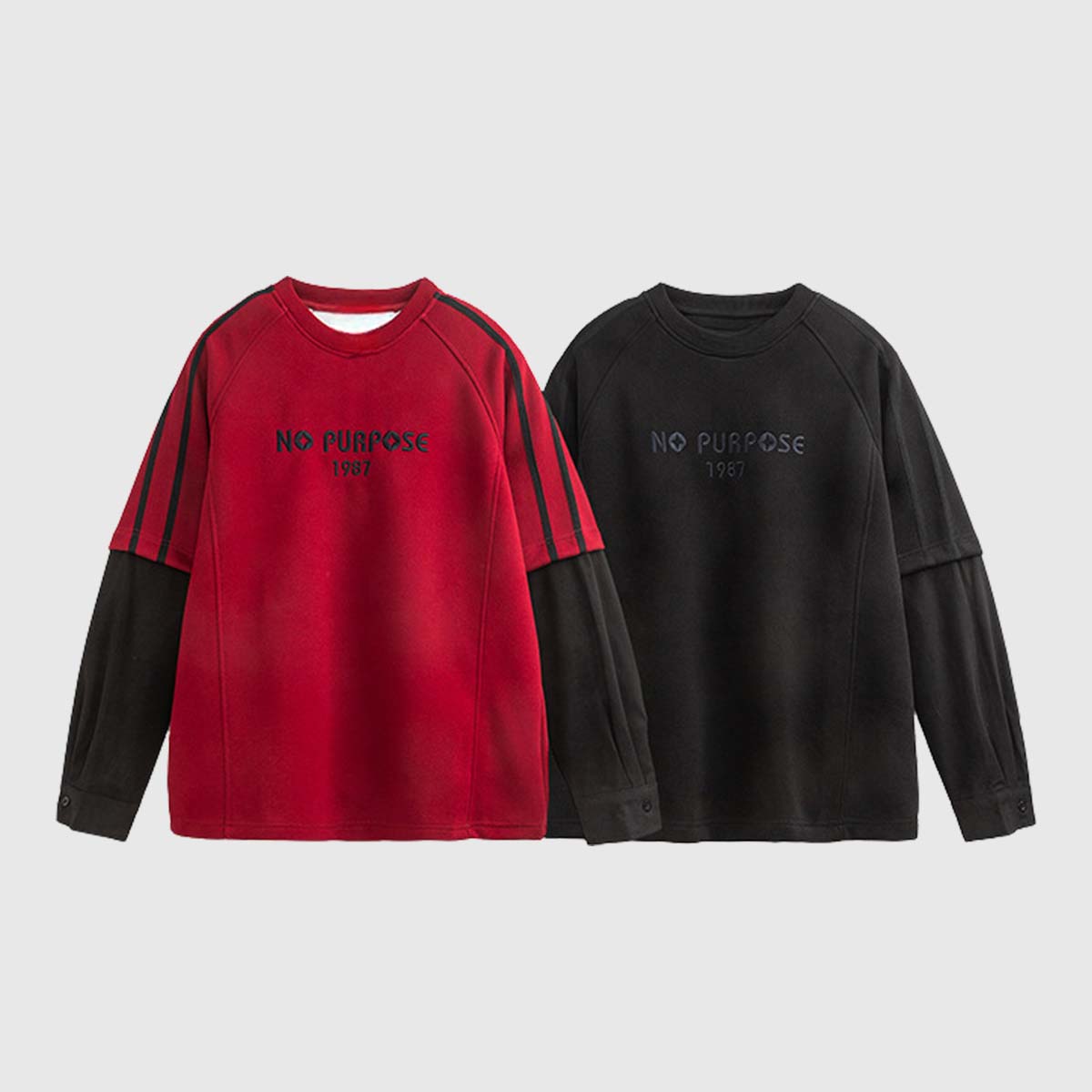 Colorblock "NO PURPOSE" Sweatshirt