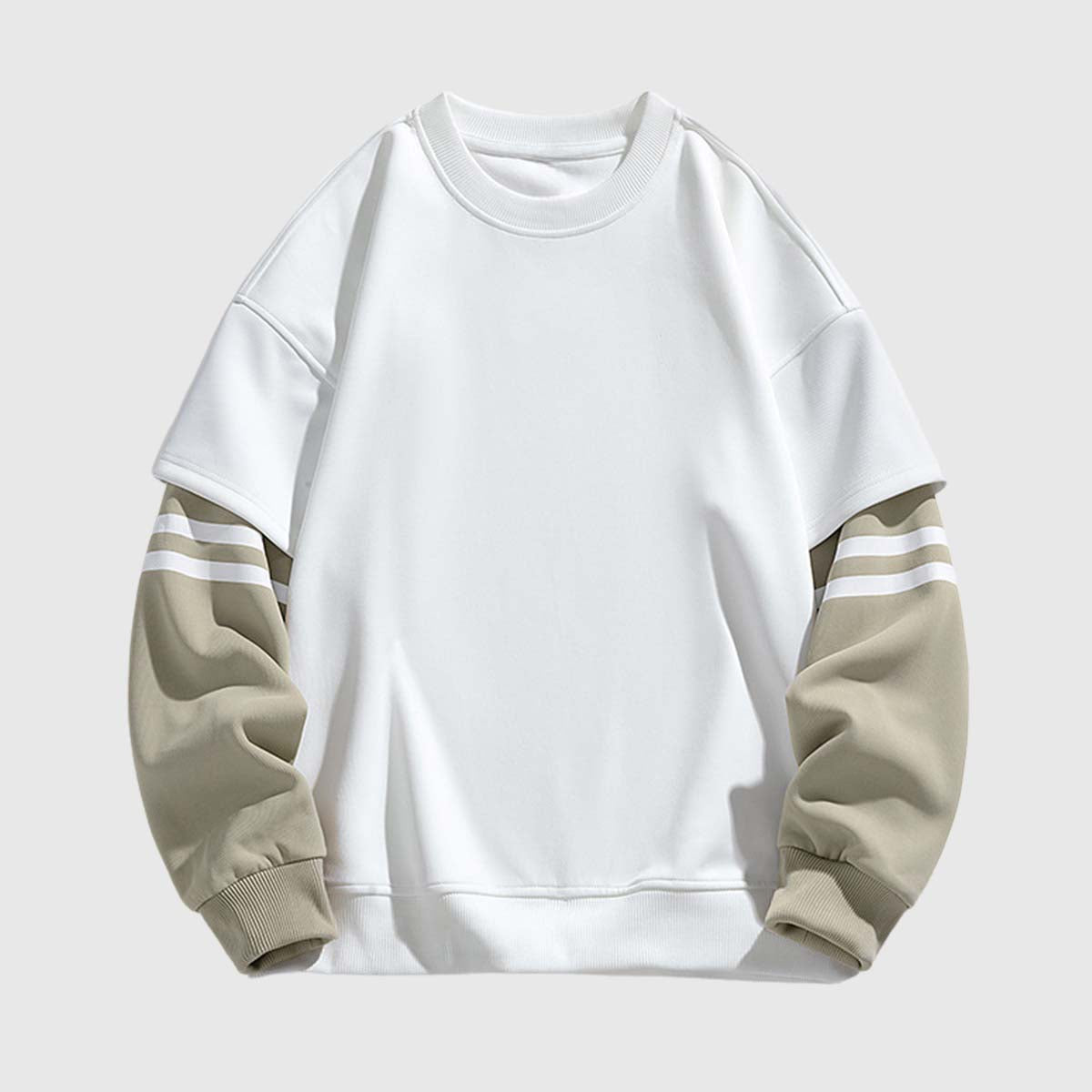 Two-Tone Sleeve Crewneck Sweatshirt