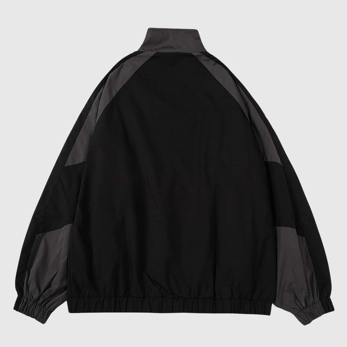 Retro Colorblock Stand Collar Windbreaker