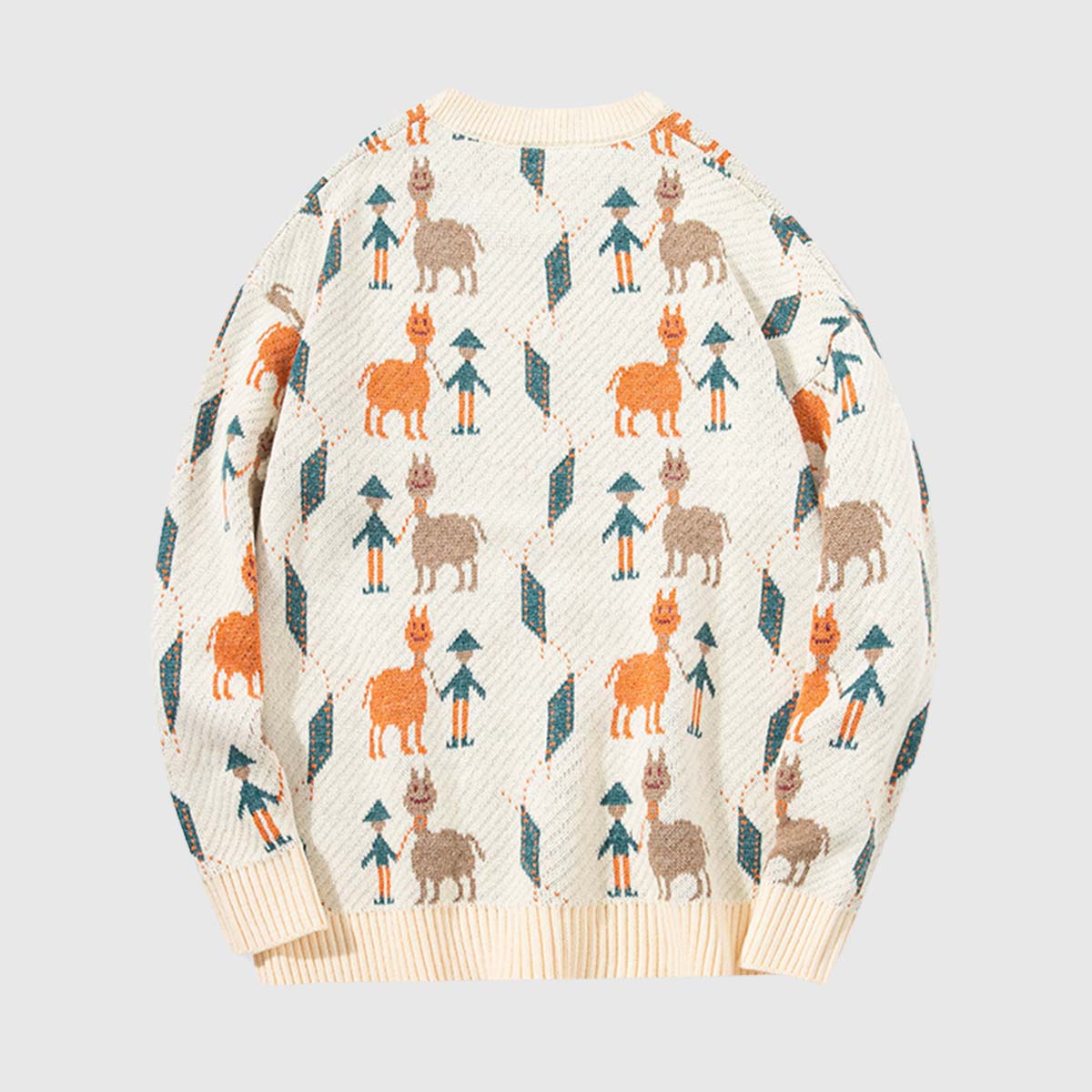 Vintage Animal & Forest Knit Sweater