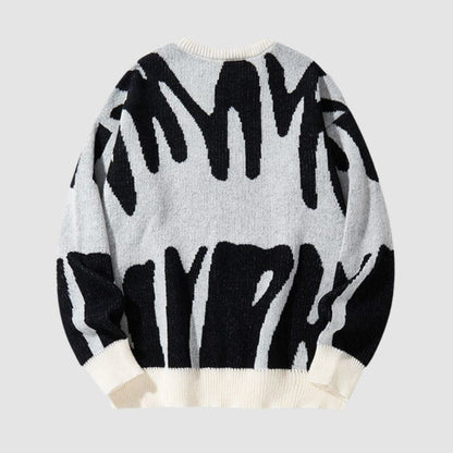 Irregular Color Contrast Design Pullover