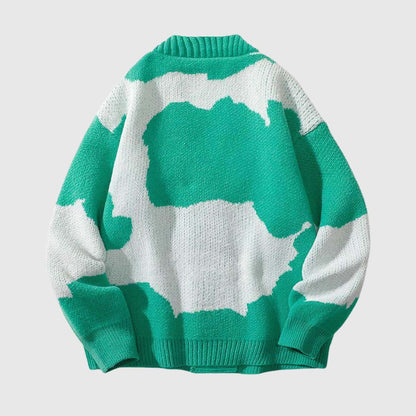 Retro Contrasting Colors Sweater