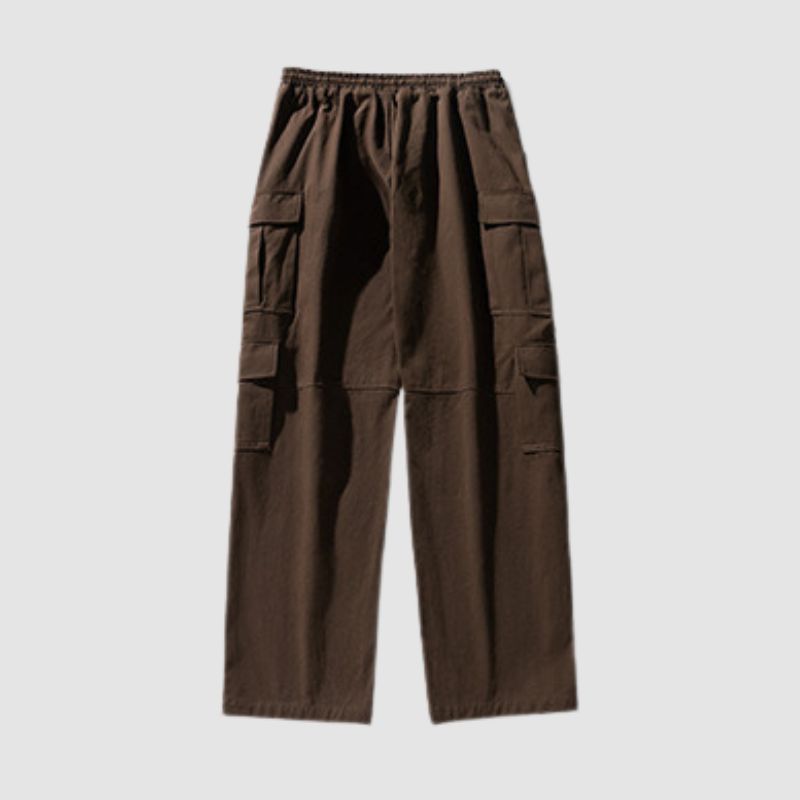 Multi Pocket Patch Solid Color Cargo Pants