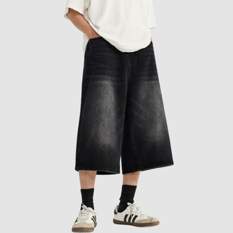 Washed Wide Leg Jorts