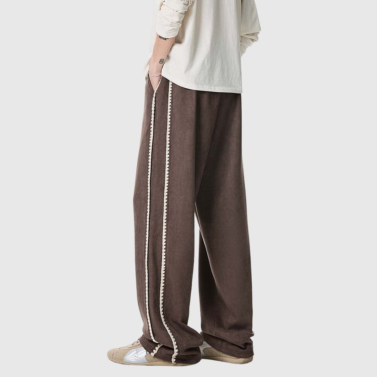 Stripe Detail Casual Pants