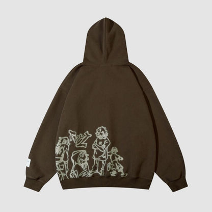 Line Person Printed Hoodies