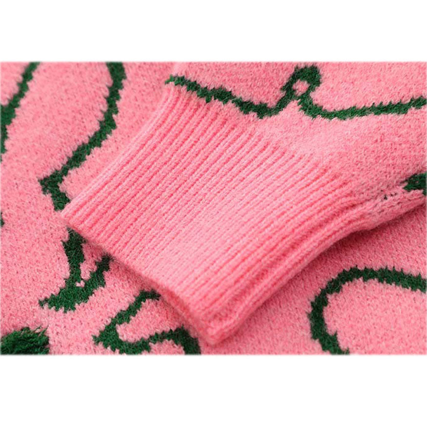 Hugging Rabbit Cartoon Knit Sweater