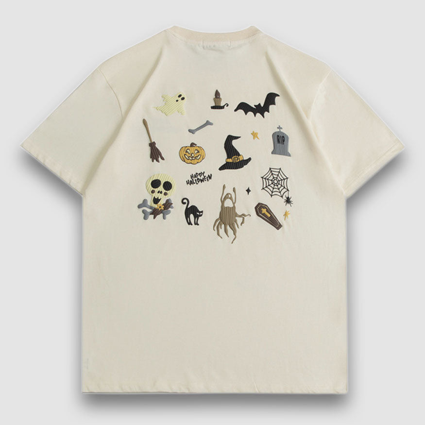 Oluolin Halloween Vibe Cartoon Print Tee