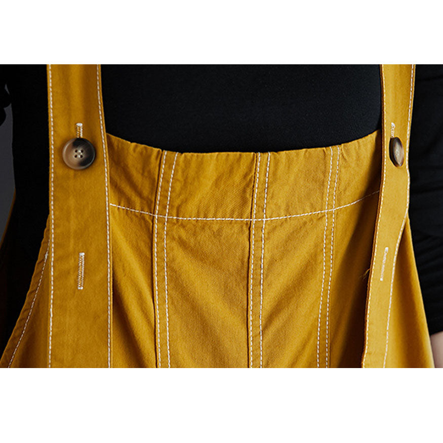 Oversize Button Casual Overalls