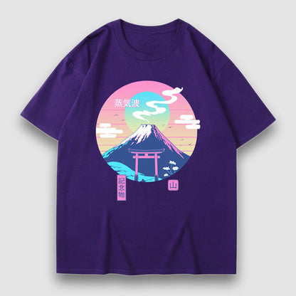 Snow Mountain Illustration Print Tee