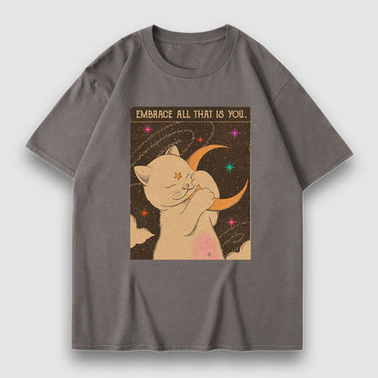 Embrace Moon Cartoon Print Tee