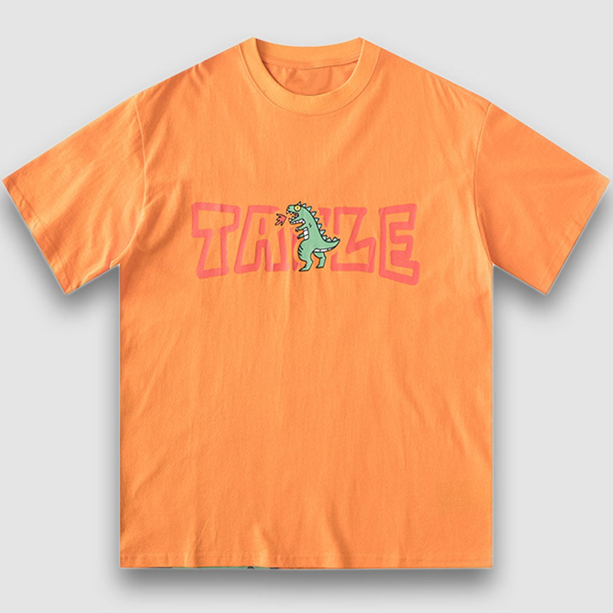 Fire Breathing Dinosaur Print Tee