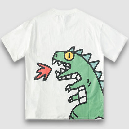 Fire Breathing Dinosaur Print Tee