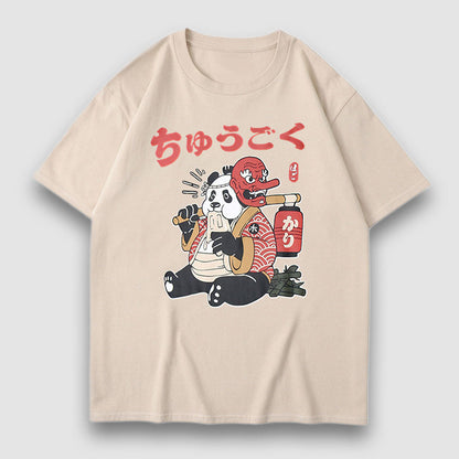 Mask Panda Cartoon Print Tee