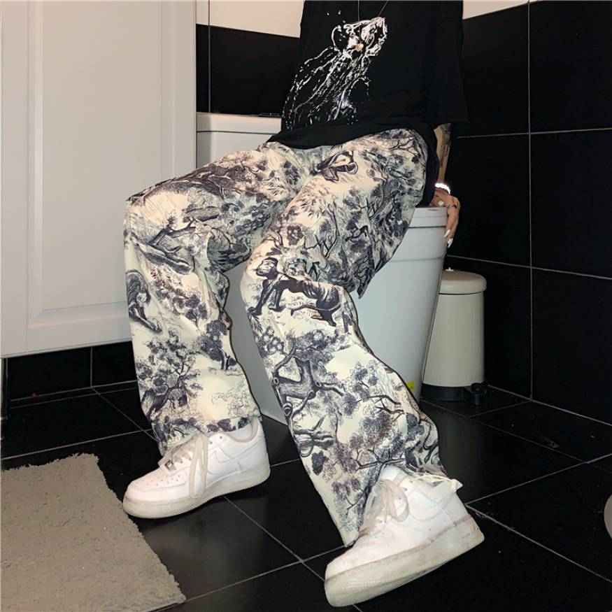 Ink Painting Drawstring Pants