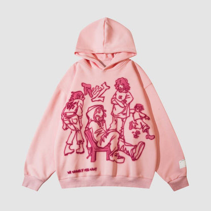 Line Person Graphic Hoodies