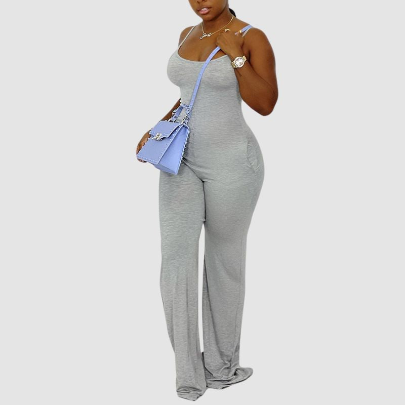 Solid Color Spaghetti Strap Jumpsuits