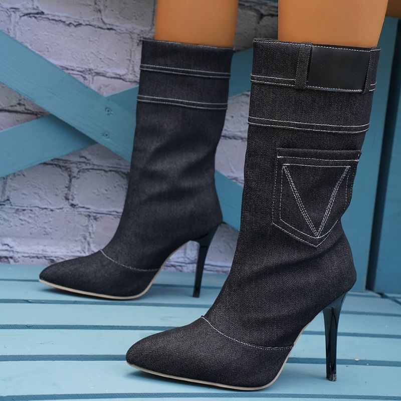 Denim Rider Mid-calf Boots