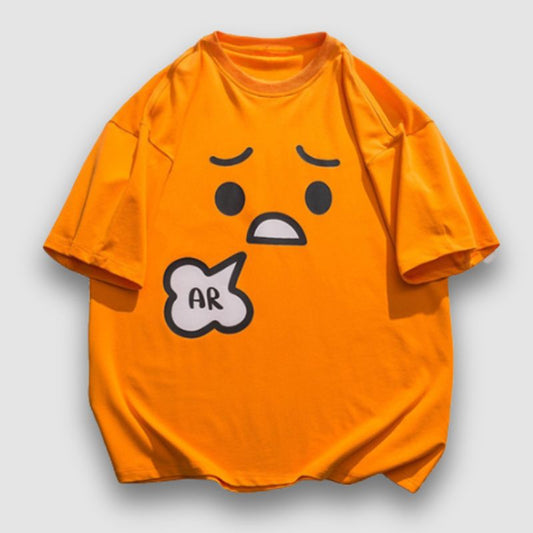 Cartoon Emoticon Printed Tee