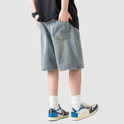 Side Embroidered Washed Jorts