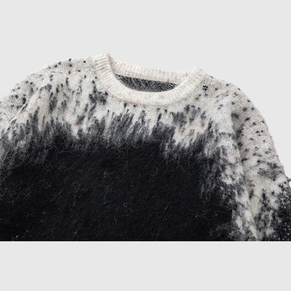 Gradient Tie-Dye Fluffy Sweater