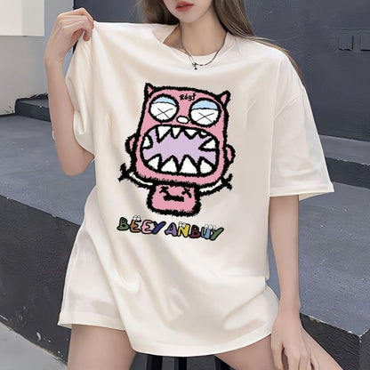 Cute Monster Pattern Printed Tee