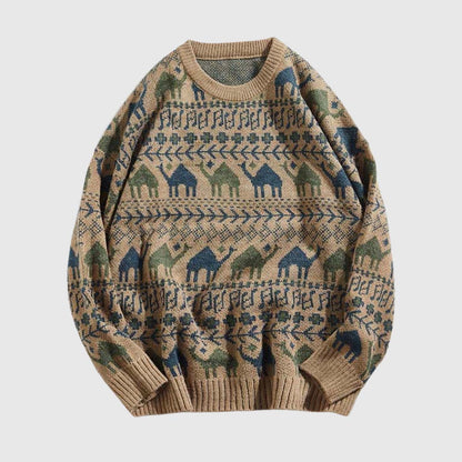 Tribal Pattern Knit Sweater