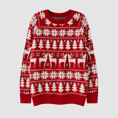 Christmas Elk Jacquard Pullover