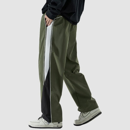 Wide Leg Color Contrast Parachute Pants